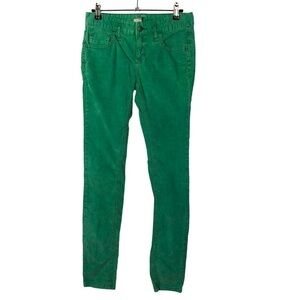 Free People Green Corduroy Skinny Jeans 26